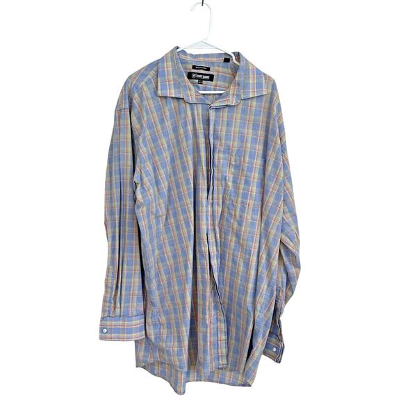 Stacy Adams Men`s Multicolor Plaid Size 18.5 36/37 Long Sleeve Button Up Shirt - Picture 1 of 8